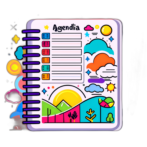 Renkli Doodle'larla Dolu Bir Dış Mekan Ajanda Kitabı