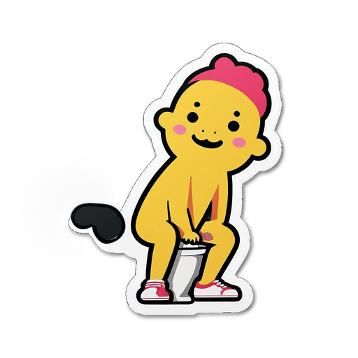 Laugh Your Way to the Bathroom: The Hilarious Pooping Sticker Everyone's Talking About!