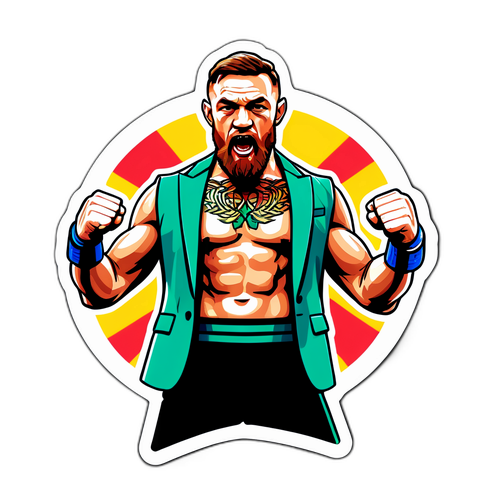 Autocollant de Conor McGregor dans une pose de combat emblématique