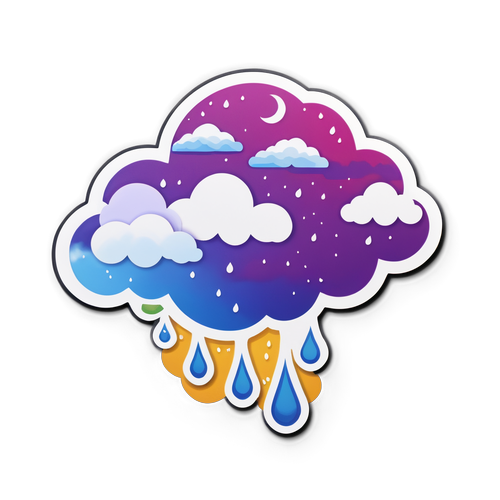 彰化獨特氣候的雲雨貼紙