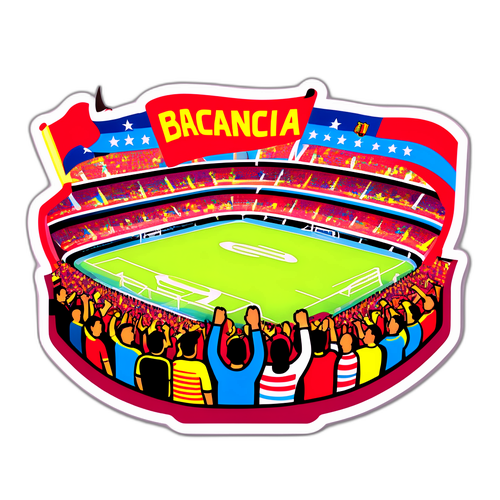Desenho de um Estádio Lotado com Fãs Torcendo