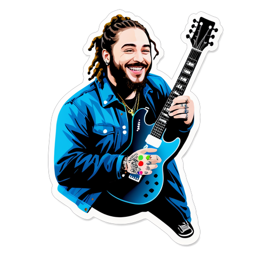 Unveiling the Ultimate Post Malone Sticker: Rock Out with His Signature Style and Catchy Vibes!