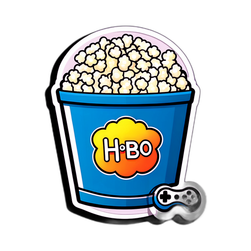 HBO Max Temalı Mısır ve Kumanda Sticker'ı
