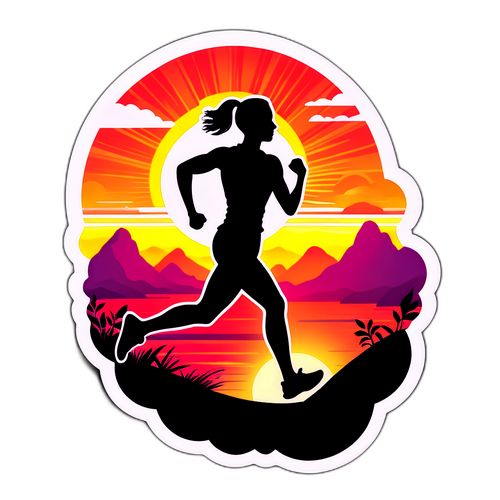 Stiker Motivasi Lari di Pagi Hari
