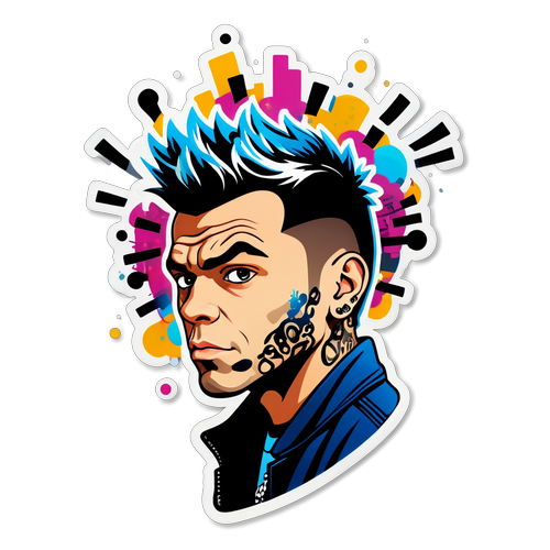 Crea un adesivo di Fedez con note musicali