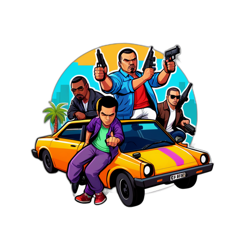 Värikkäitä hahmoja GTA 6:sta toimintakohtauksessa