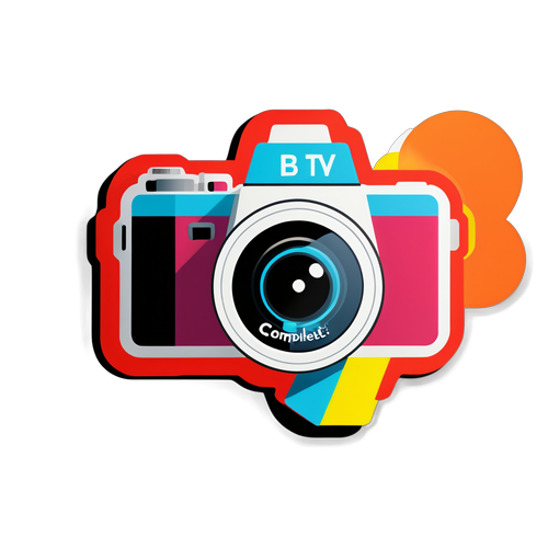 Autocolant vibrant cu cameră și logo B1 TV