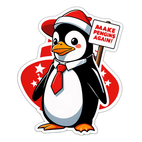 एक खेलकूद वाला कार्टून पेंगुइन