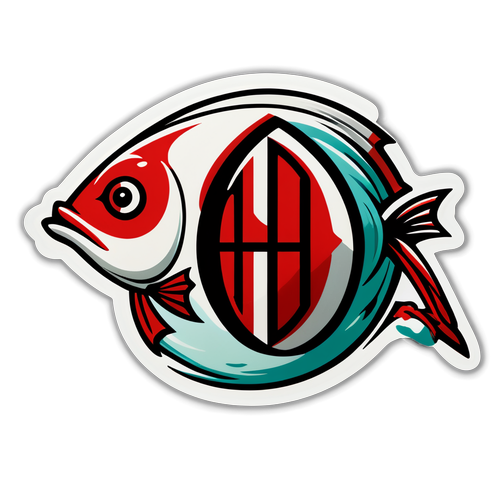 Sticker Chic con Logo AC Milan e Pesci Ricci Artistici