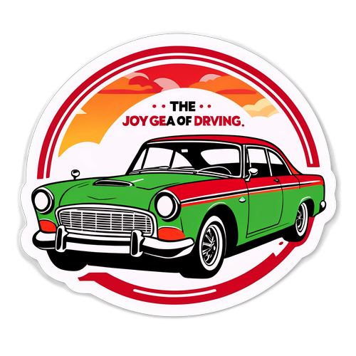 Retroauto ja slogani 'Top Gear - Ajamisen ilo'