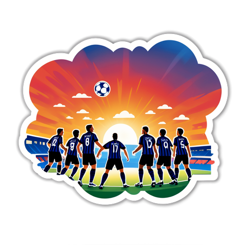 Sticker Dinamo Zagreb vs Milan dengan Latar Sunset Dramatis