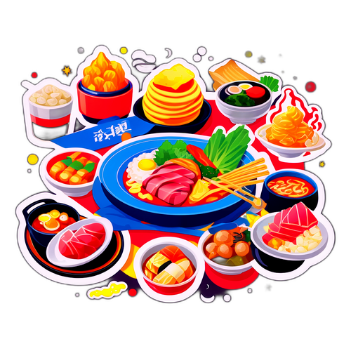 名古屋のグルメ料理をテーマにしたフードステッカー