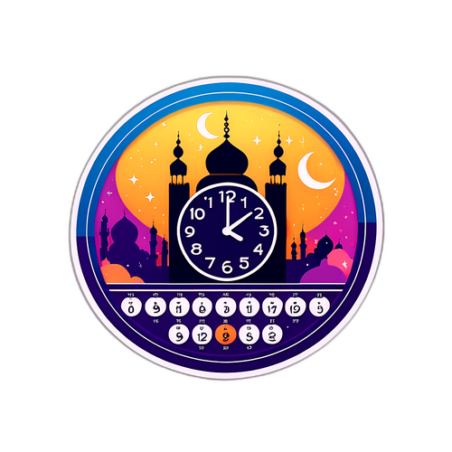 Minimalist Ramadan Nedräkning Med Kalendersymbolik