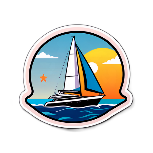 สติ๊กเกอร์เรือยอชท์ในทะเลเพื่อแสดงถึงสุดสัปดาห์