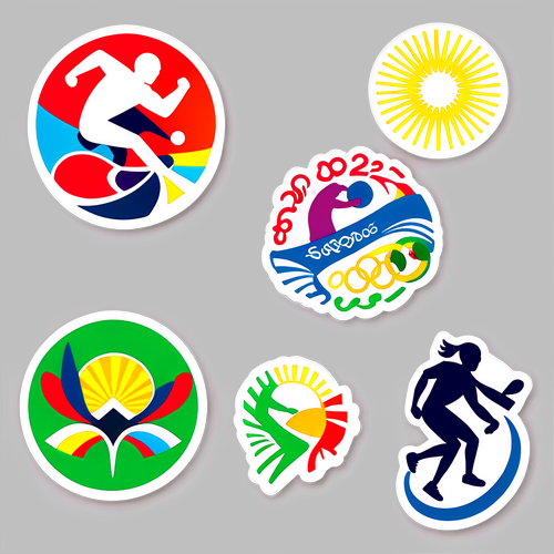 Die Dynamik der Spiele: Entdecken Sie das atemberaubende Stickerdesign der Olympischen Sommerspiele 2024!