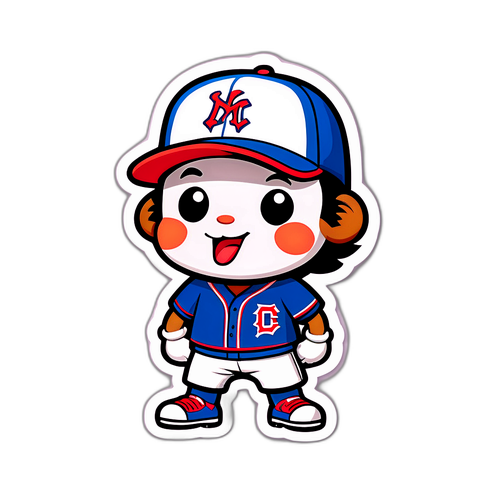 야구 모자를 쓴 귀여운 캐릭터