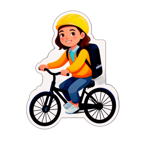 骑自行车的学生