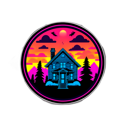 Retro stylová nálepka s ikonickým logem 'Stranger Things 5'