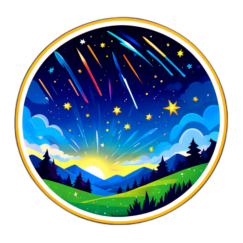 Kaakit-akit na Sticker ng Perseids Meteor Shower