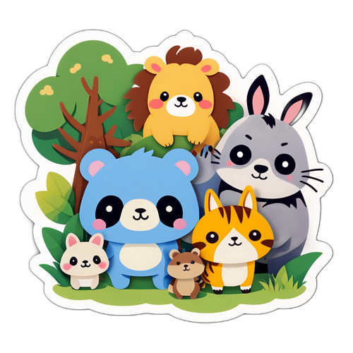 귀여운 동물 친구 스티커