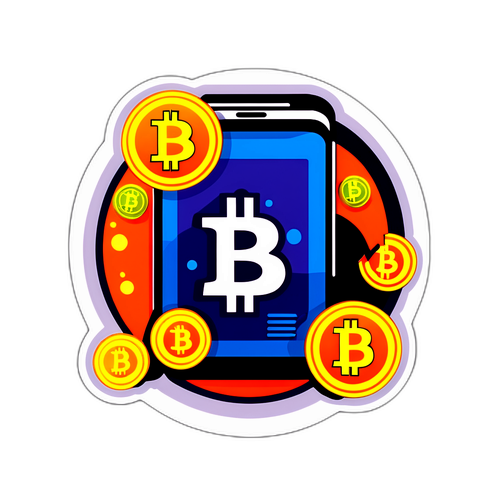 Stylisierte Bitcoin-Grafik mit digitaler Brieftasche