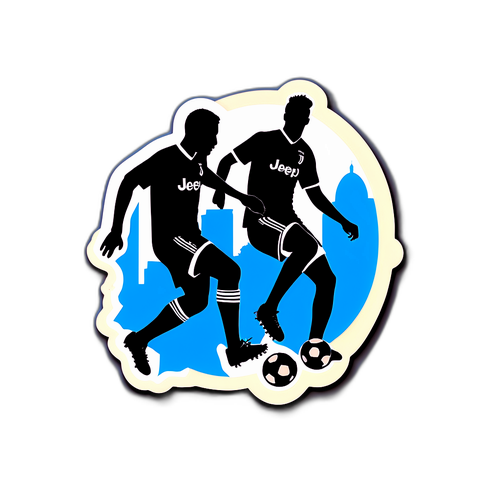 Sportovní samolepka s fotbalisty Juventus a Lazio