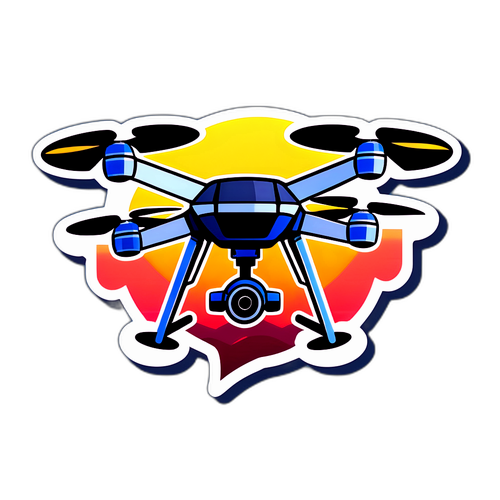 Стильный дрон на фоне заката