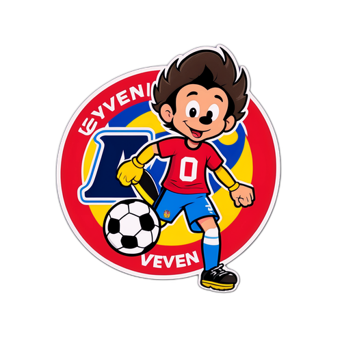 Een cartoon van Micky van de Ven in een voetbalscenario