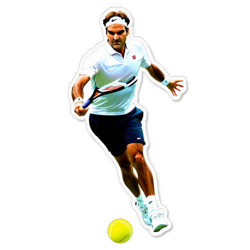 Roger Federer: Energiset Hetket ja Sveitsiläinen Eleganssi! | Tennisvalokuvasticker, Joka Jättää Jäljen