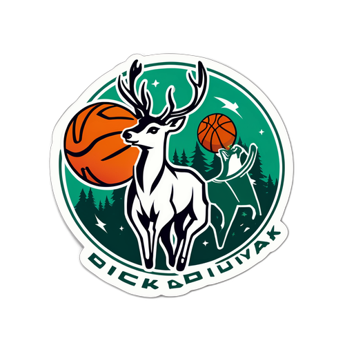 Masiglang Sticker na may Usa at Knick sa Tema ng Rivalry sa Basketball