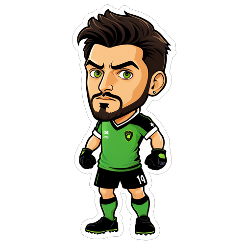 Acerbi, mint védő, bátor arckifejezéssel