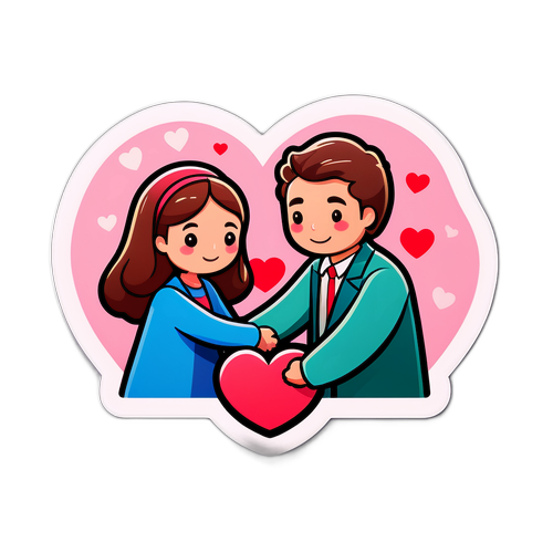 사랑 이야기를 담은 일러스트 스티커