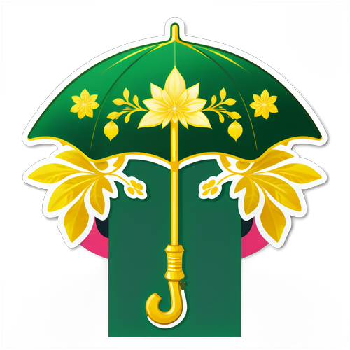 ร่มพระราชทานและใบไม้ดอกไม้