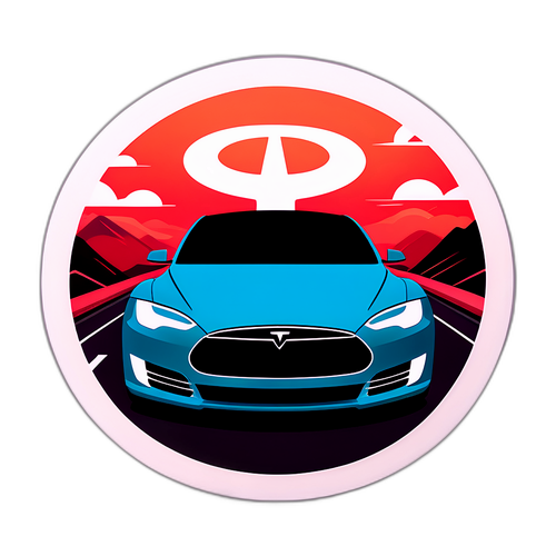 Reka Bentuk Kereta Tesla di Jalan Futuristik