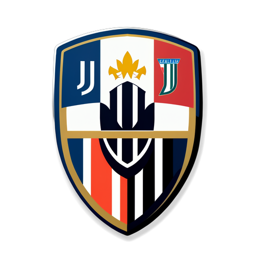 Sticker cu logo-urile echipelor Cagliari și Juventus