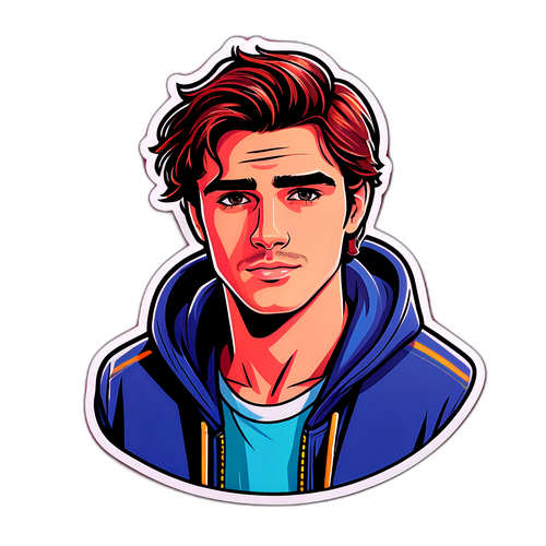 Stílusos fiatal felnőtt kultúra sticker