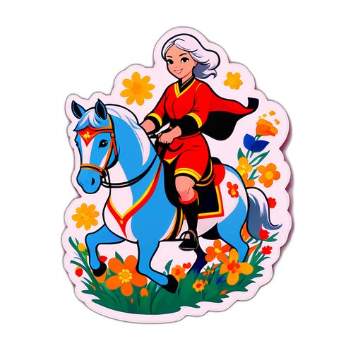 Kim Mikkolan sankarihahmo kukkien keskellä