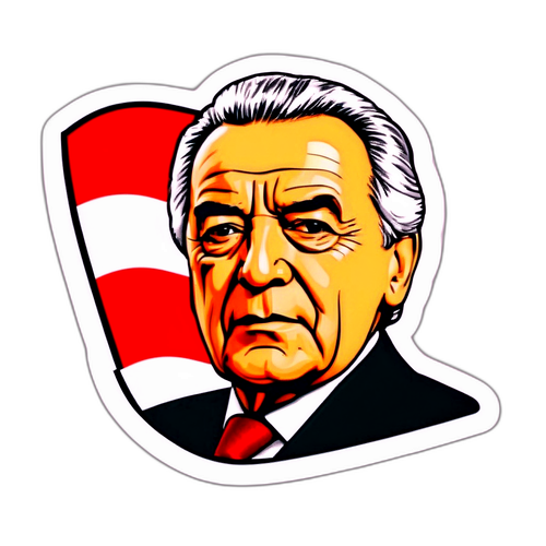 Ein kreatives Design von Heinz Fischer, das seine politischen Errungenschaften symbolisiert