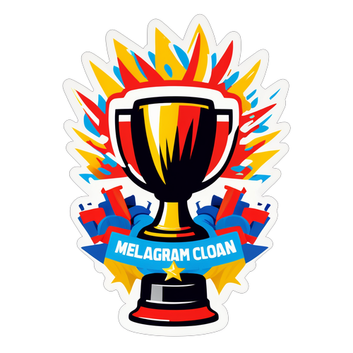 Ilustración de un trofeo con los colores de Melgar
