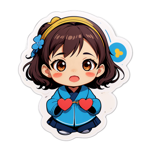 可愛い表情の子供の魔女アシダのイラスト