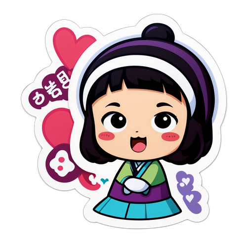 강부자 표정과 사회 메시지가 담긴 스티커 디자인