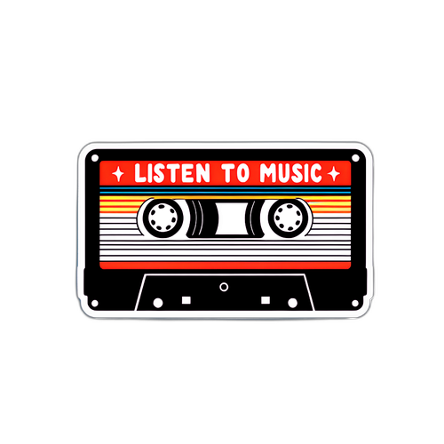 Nhãn dán nhạc với băng cassette cổ điển