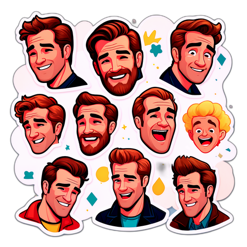 제임스 반더빅의 유명한 표정을 담은 스티커 디자인