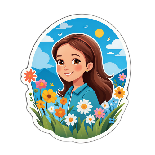 Sticker van Stephanie Planckaert in de natuur