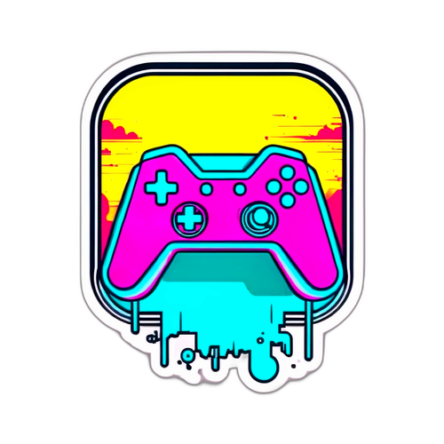 Malikhain na Sticker ng 'Game Over' na may Glitch Art