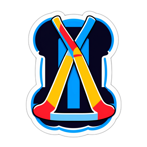 Styliseret Ishockey Sticker