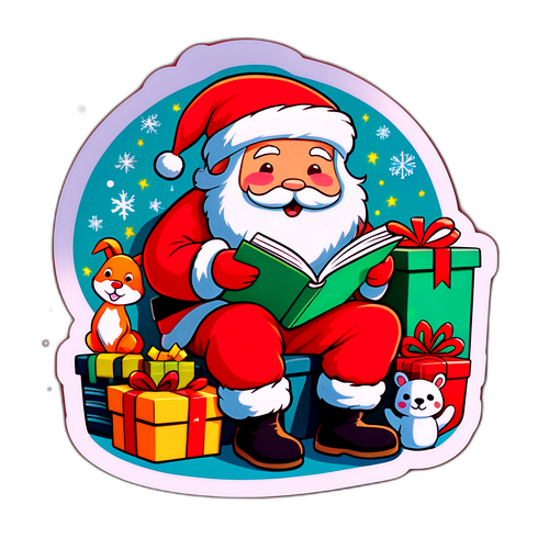 Sticker Santas Membaca Senarai