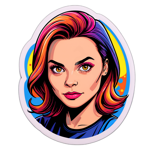 Samolepka Lenky Vlasákové v komiksovém stylu