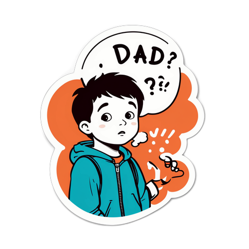 Σκίτσο παιδιού ρωτώντας "Γιατί, μπαμπά;"