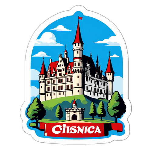 Sticker Księcia Zamku Cisy w Świdnicy w stylu retro
